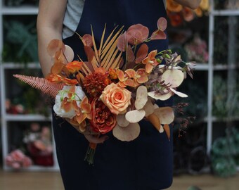 Burnt Orange Flowers Etsy