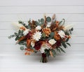 Cinnamon ivory burgundy orange flowers Boho dahlia bouquet Pampas grass bouquet  Bridal bouquet Faux bouquet Fall wedding Boho wedding product logo