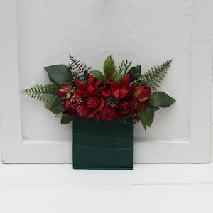 Red roses pocket boutonniere Winter wedding Christmas wedding Boutonniere Buttonhole Groom Groomsmen