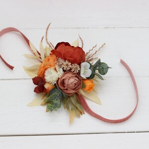 Melrose International Burnt Orange Banksia Floral Stem (Set of 6)