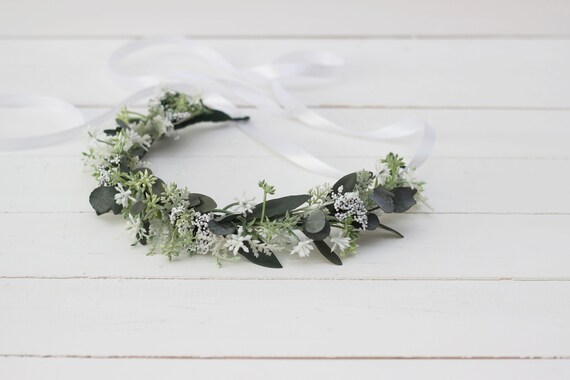 Couronne Pour Fille De Fleur Bebe Couronne Eucalyptus Etsy