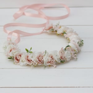 SALE! Blush pink ivory rose/flower crown/Flower girl crown/Flower hair wreath/Wedding flower crown/Floral crown/Toddler flower crown