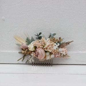 Blush pink beige flower accessories Hair comb Flower comb Hair clip  Wedding accessories Blush pink wedding