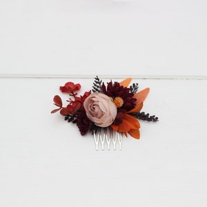 Plum purplre rust beige flowers Flower accessories Flower comb Floral clip Hair flowers Wedding hair flowers Bridal comb Bridesmaid comb