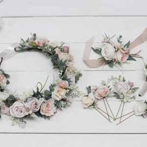 Boho wedding Blush pink white flowers Fiance boutonniere Wedding flowers  Bridesmaid accessories Groom Groomsmen buttonhole