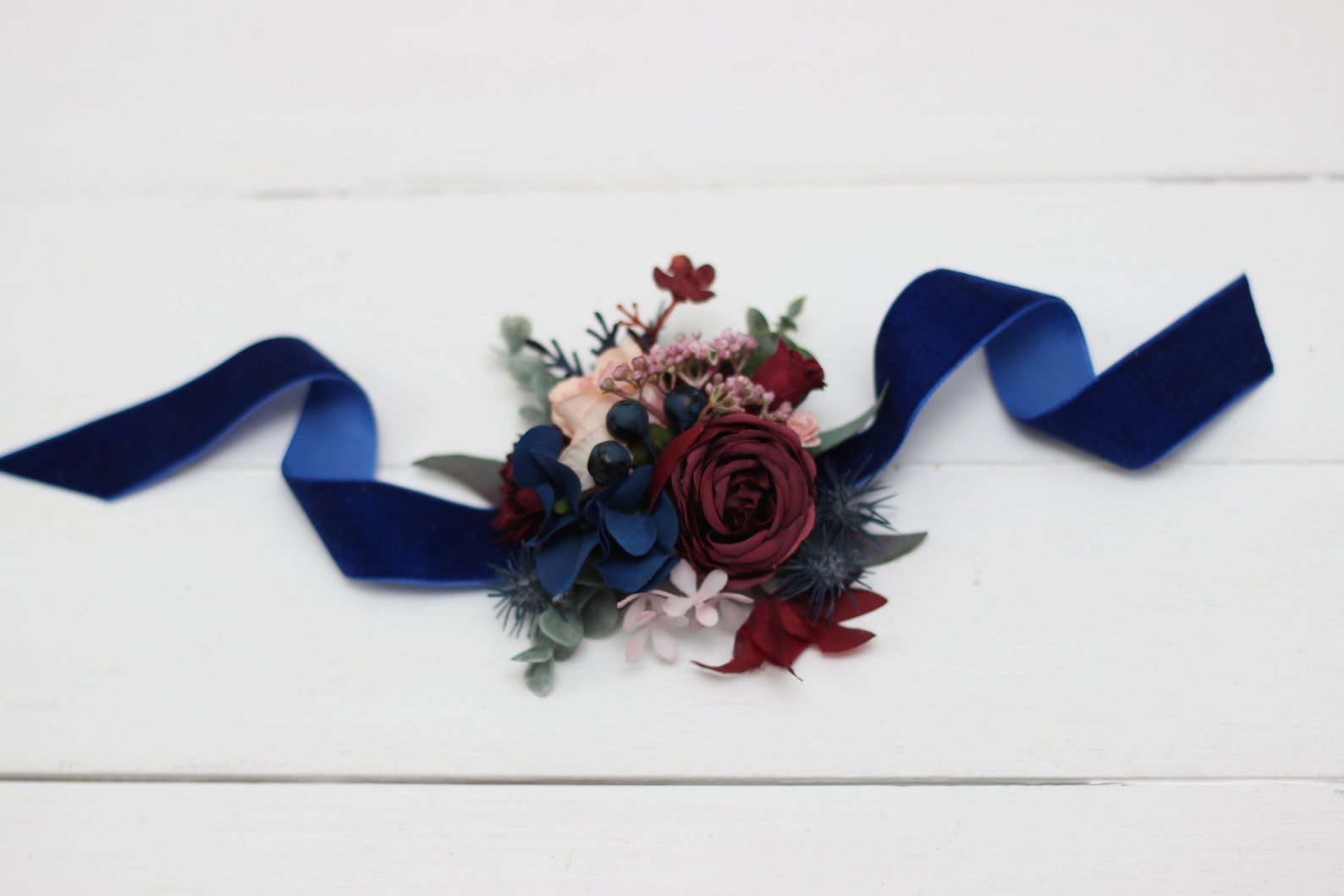 Burgundy Navy Blue Flower Accessories Boutonniere Wrist Etsy