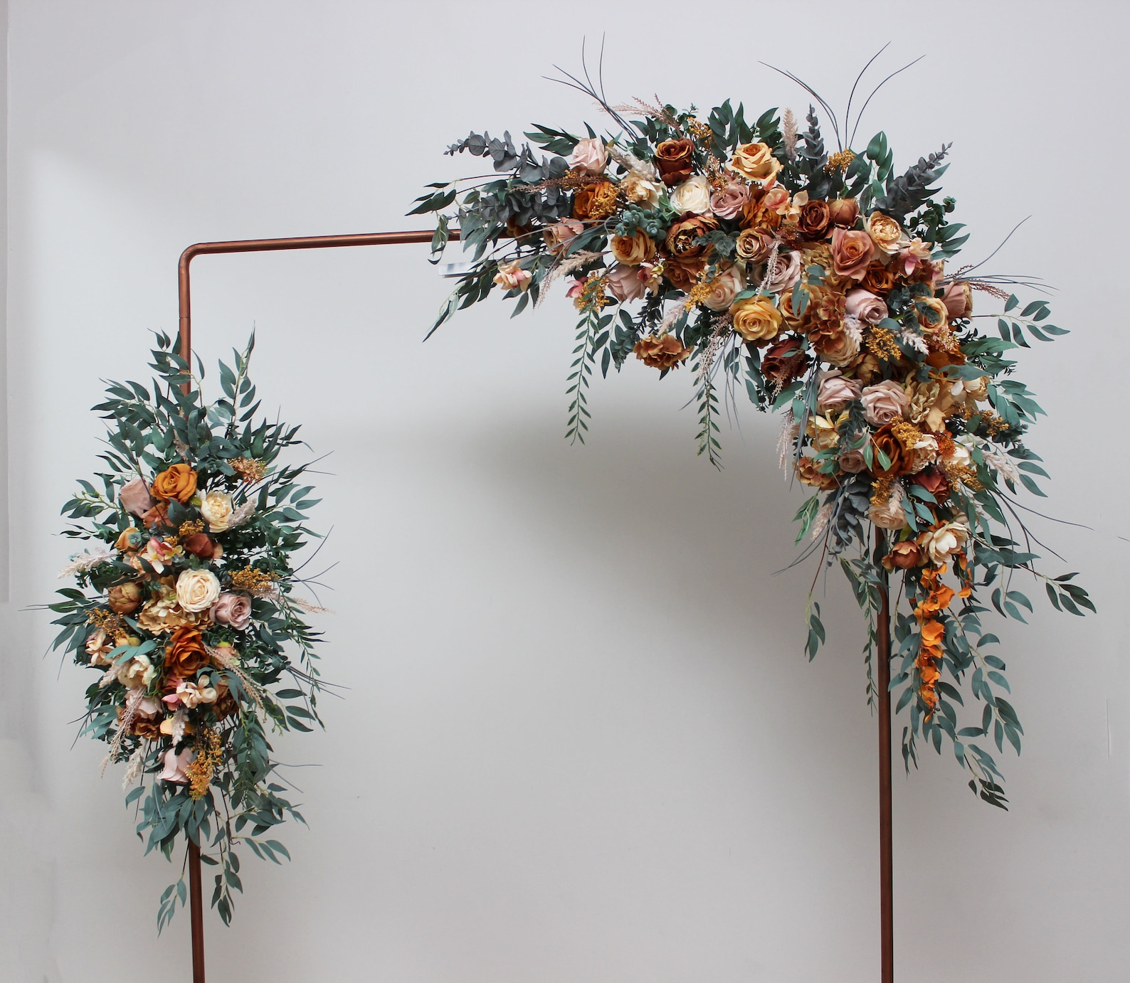 Rust Boho Wedding Flower Arch Arrangement Wedding Flowers Etsy