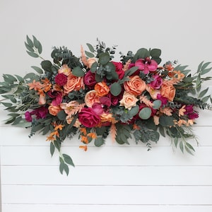 Flower arch arrangement Wedding flowers Flower decor Floral archway Spring summer wedding Magenta peach coral