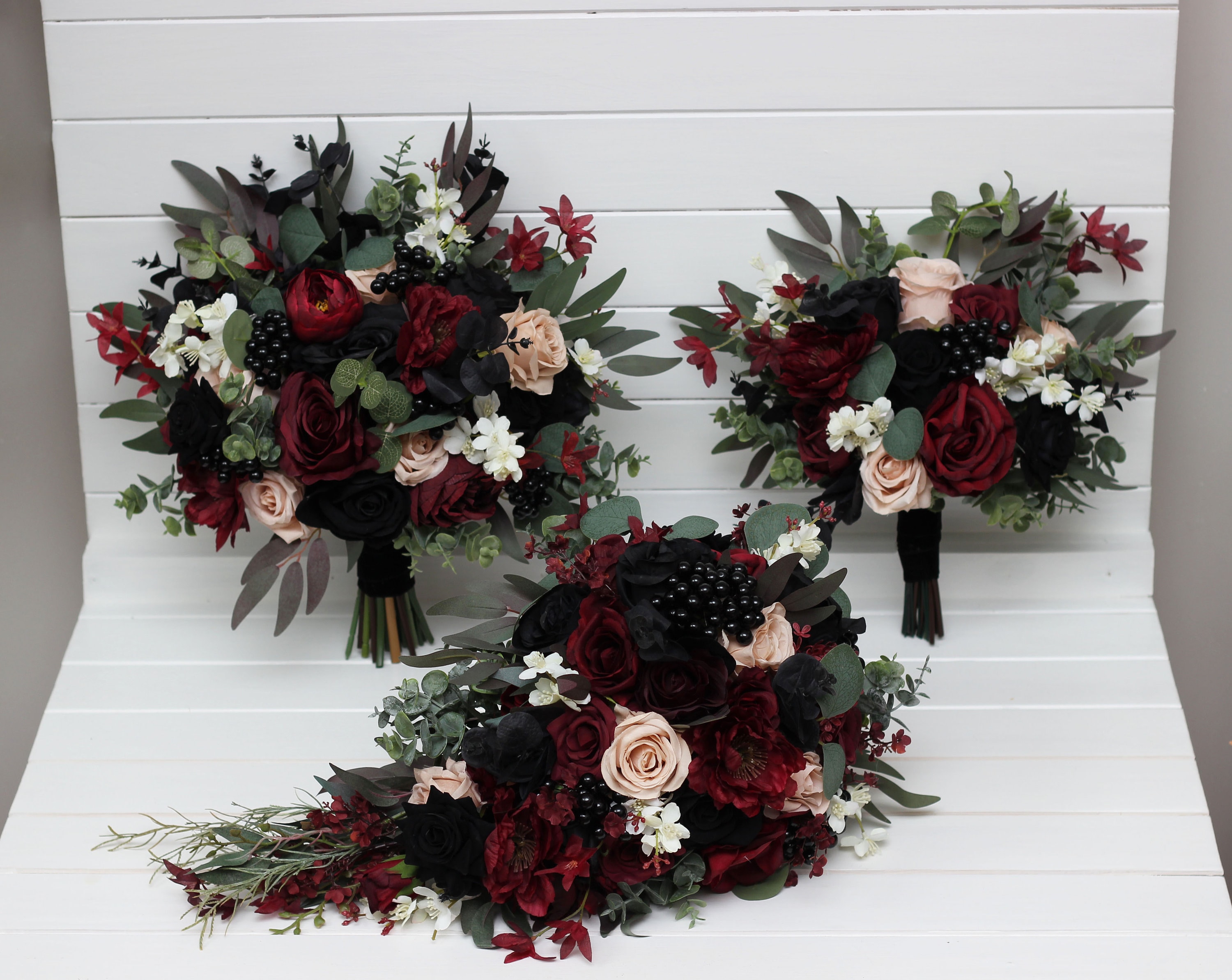 Cascading Bouquet Burgundy Black Green Beige Ivory Flowers Fall Bridal  Bouquet Faux Bouquet Fall Wedding Halloween Wedding - Etsy, image size:3000x2386