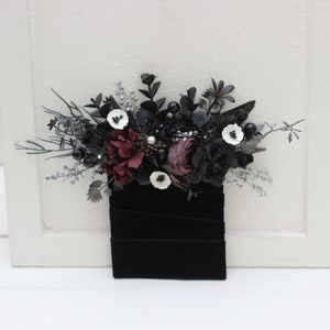 Pocket boutonniere Purple black silver flowers Flower accessories Boutonniere Buttonhole Groom Groomsmen Halloween wedding