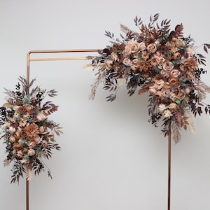 Cinnamon terracotta beige arch flowers Fall wedding Flower arch arrangement Archway Pergola flowers Arbor flowers