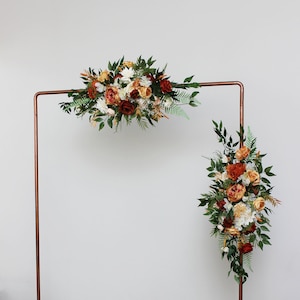 ONE arch arrangement  Rust Cream Cinnamon boho wedding Burnt orange Wedding flowers  Arbor flowers Flower archway