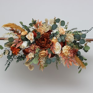 Arch flowers Boho wedding Rust orange cream arch arrangement Fall wedding Archway flowers Pergola flowers Wedding arch Fall wedding