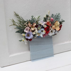 Wildflowers pocket boutonniere  Flower accessories Colorful boutonniere Buttonhole Groom Groomsmen