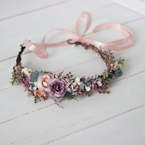 Pastel flower hair pins Dusty rose wedding Flower girl headpiece Floral hairpiece Wedding flowers Bridesmaid hair image 4