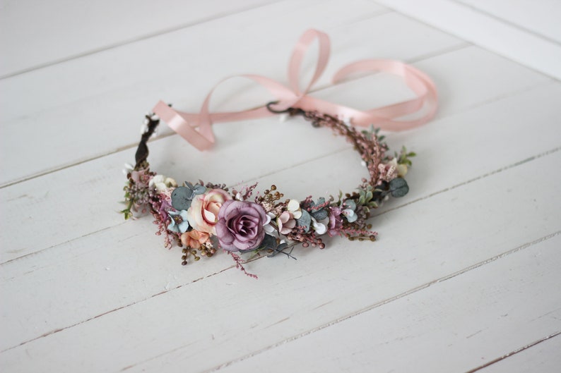 Pastel flower hair pins Dusty rose wedding Flower girl headpiece Floral hairpiece Wedding flowers Bridesmaid hair image 4