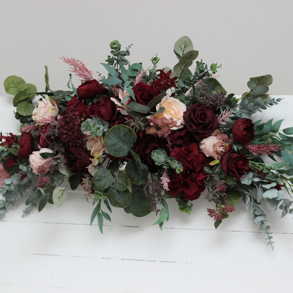 Wedding Arch Flowers Burgundy Etsy