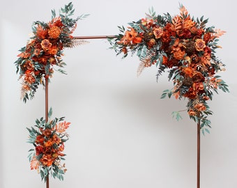 Rust Terracotta Burnt orange flowers  Fall wedding  Flower arch arrangement Wedding flowers Floral arrangement Arbor flowers Archway