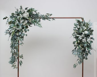 Baby's breath greenery arch arrangement Flower arch top arrangement Wedding flowers  Faux flowers wedding arrangement Gypsophila archway