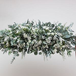 Baby&#39;s breath greenery arch arrangement Flower arch top arrangement Wedding flowers  Faux flowers wedding arrangement Gypsophila archway