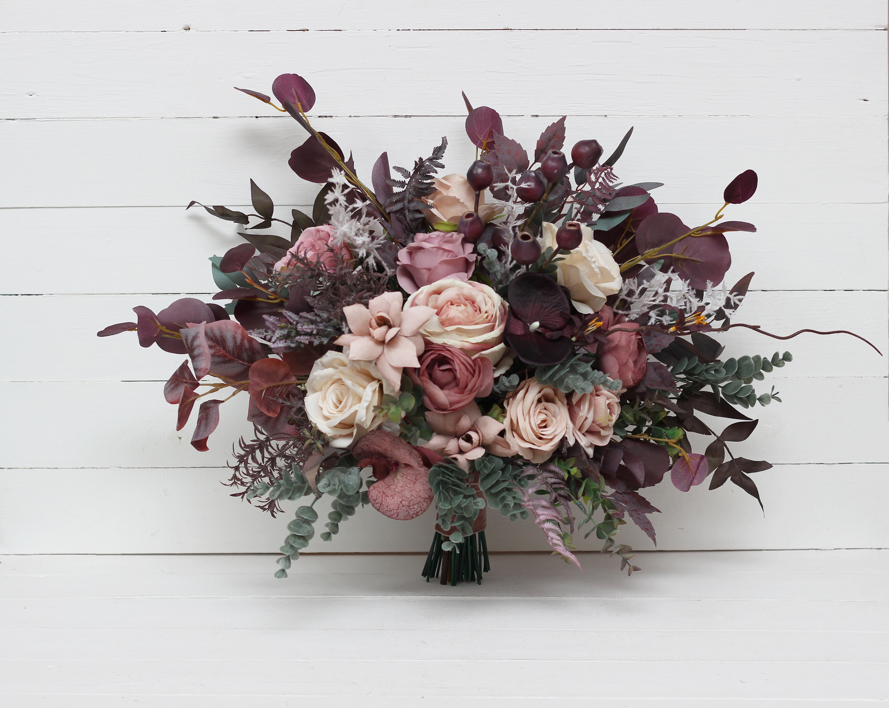 Boho bouquet Mauve purple beige flowers Bridal bouquet Faux bouquet Fall wedding Bridesmaid bouquet Faux flowers Boho wedding