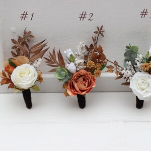 Boho Bouquet White Rust Terracotta Bridal Bouquet Faux Bouquet Fall ...