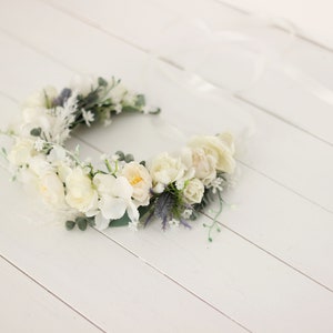 Mariage blanc Fleur fleur casque maternité mariée fleur fille Demoiselle dhonneur Fleurs de mariage Fleurs de mariage image 4