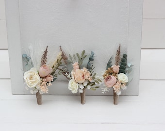2-5 days to USA Blush pink beige flower accessories Boutonniere  Groom Wedding accessories Blush pink wedding