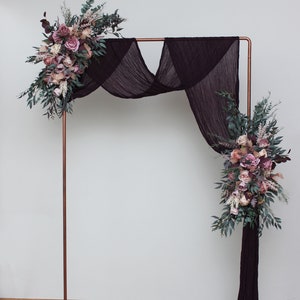 One flower arch arrangement Mauve blush pink boho wedding Wedding corner swag Faux flowers wedding arrangement image 8