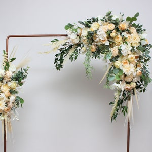 Floral arch arrangement Cream ivory champagne boho wedding Wedding flowers  Arbor flowers Flower archway