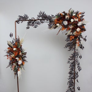 Archway flowers Ivory rust arch flowers Fall wedding Boho wedding Arbor flowers  Pergola flowers Wedding floral arch Floral arrangement