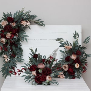ONE PEICE flower arch arrangement Burgundy beige flower arch arrangement Vine wedding Wedding flowers Flowers wedding arrangement