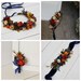 Orange navy blue flower crown/Fall wedding/Floral headpiece/Bridal headband/Flower girl crown 