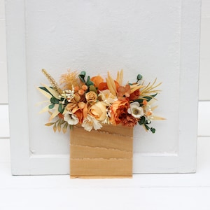 Pocket boutonniere Terracotta rust mustard ivory boutonnieres Flower accessories Boutonniere Buttonhole Wedding flowers Groom Groomsmen