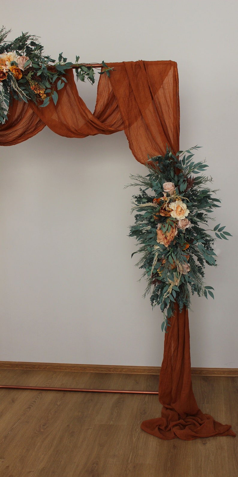 Rust boho wedding Flower arch arrangement Wedding flowers