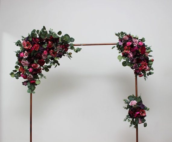 Deep Purple Hot Pink Flowers Archway Boho Wedding Wedding