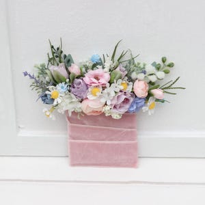 Wildflowers pocket boutonniere in lilac ivory blush pink flowers Flower accessories Colorful boutonniere Buttonhole Groom Groomsmen