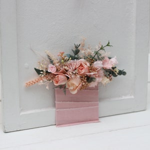 Dusty pink blush pink cream flowers pocket boutonniere  Flower accessories Boutonniere Buttonhole Groom Groomsmen