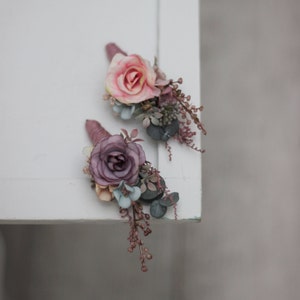 One  boutonniere Groom Wedding accessories Groomsmen buttonhole Wedding flowers Romantic wedding Pastel Floral accessories