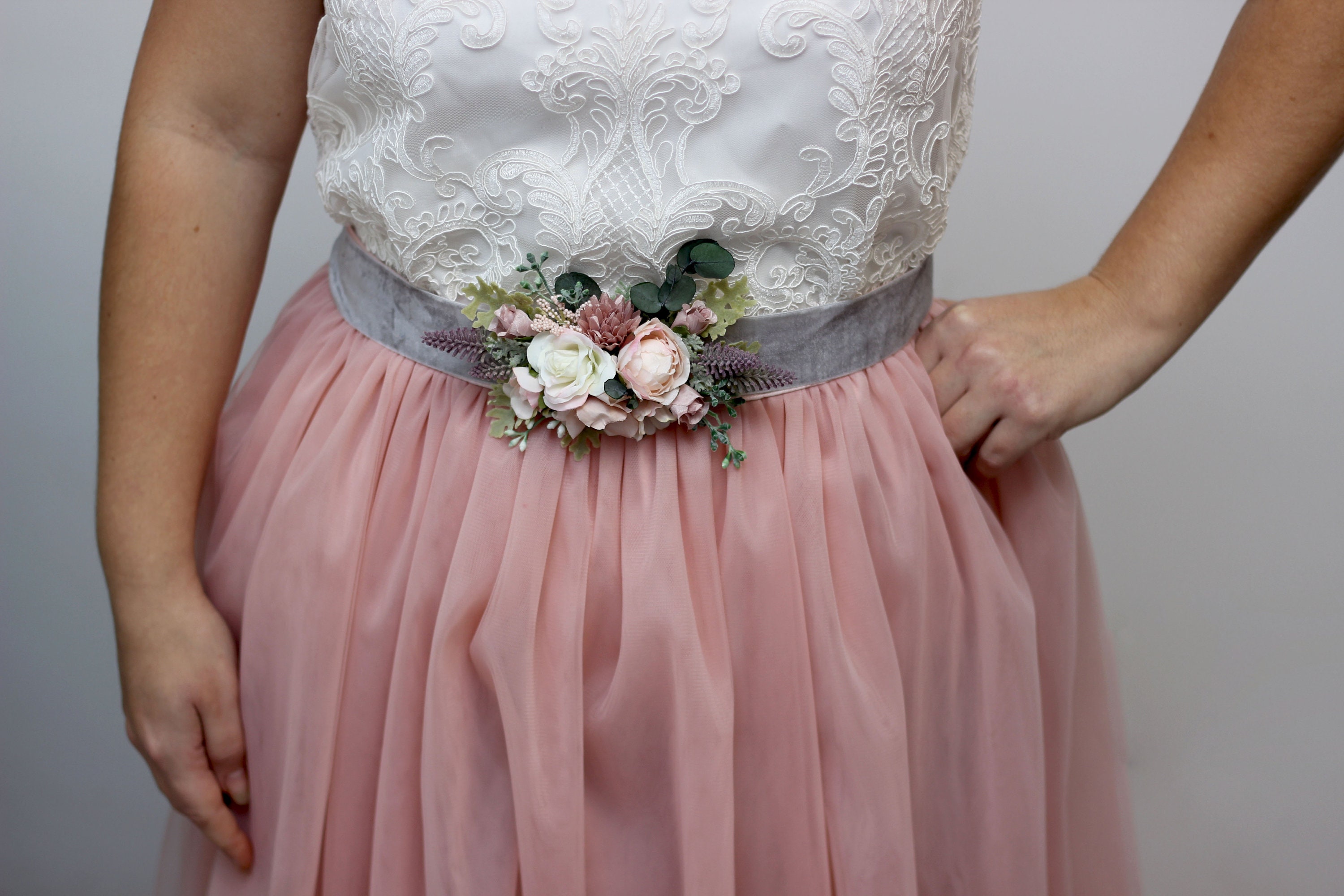 Blush pink wedding Velvet belt Bridal accessories Bridesmaid Etsy