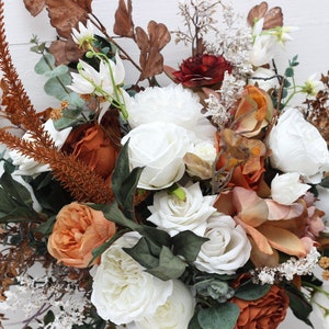 Boho Bouquet White Rust Terracotta Bridal Bouquet Faux Bouquet Fall ...
