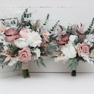 White peony blush pink bouquet Bridal bouquet Faux bouquet Classic wedding Wedding flowers Silk flowers