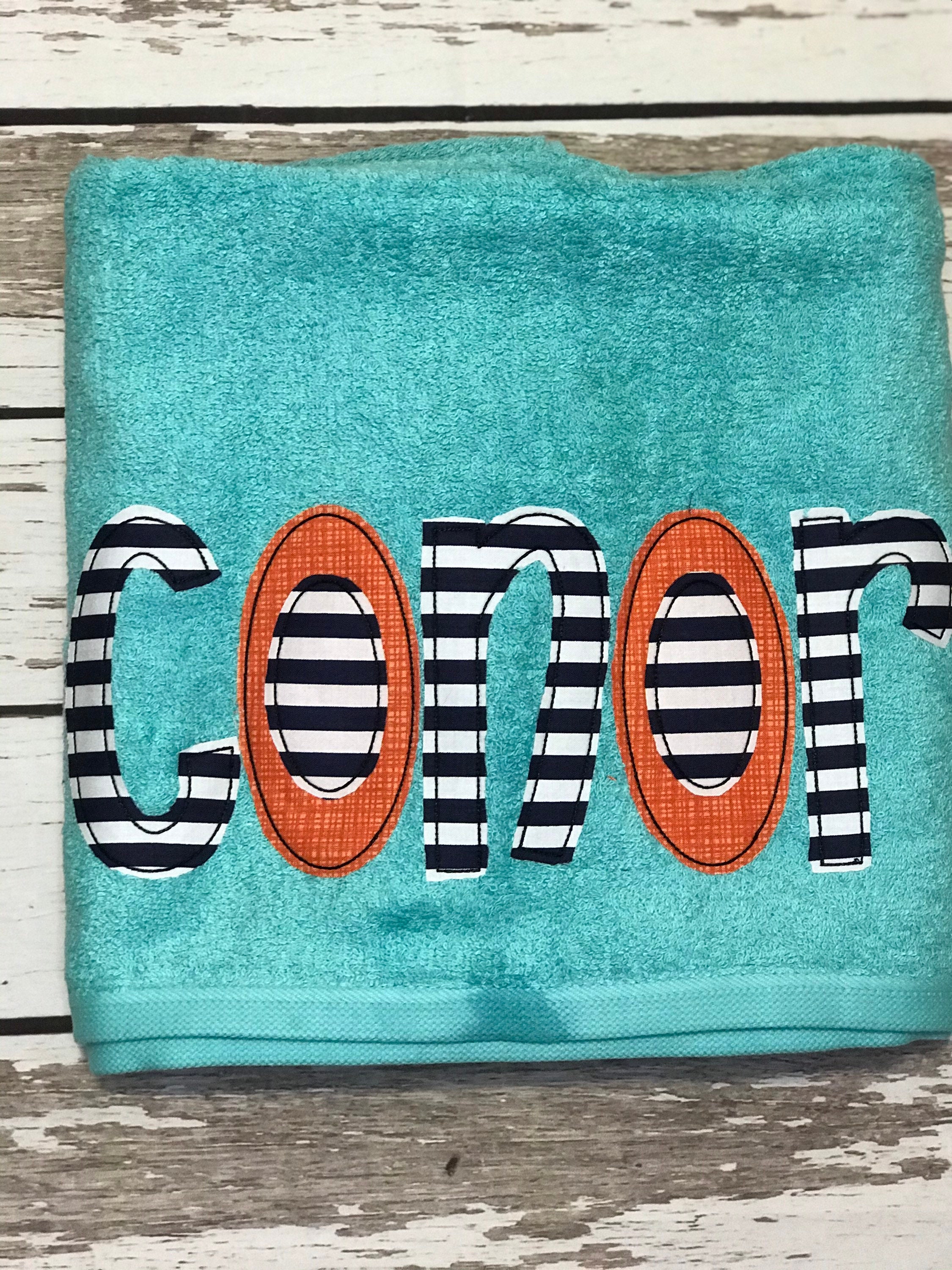 Personalized bath towelcute monogrammed towelsummer Etsy