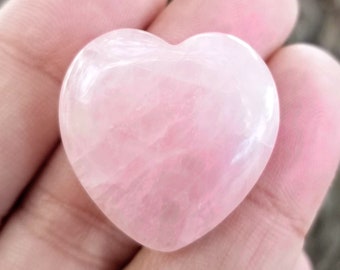 Rose Quartz Crystal Heart for Empath Protection, Witchcraft Supply and Meditation