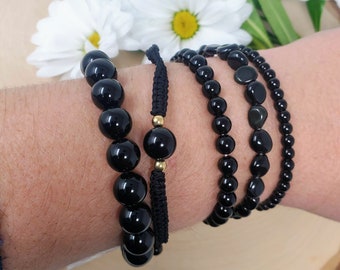 Black Obsidian Bracelet for Empath Protection and Witchcraft Supply