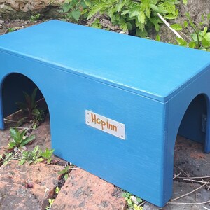 Guinea Pig House Hideout | Wooden, Double Entrance, Wipe Clean, Pet Friendly Paints and Stains, Mould Resistant (Readymade) Blauw
