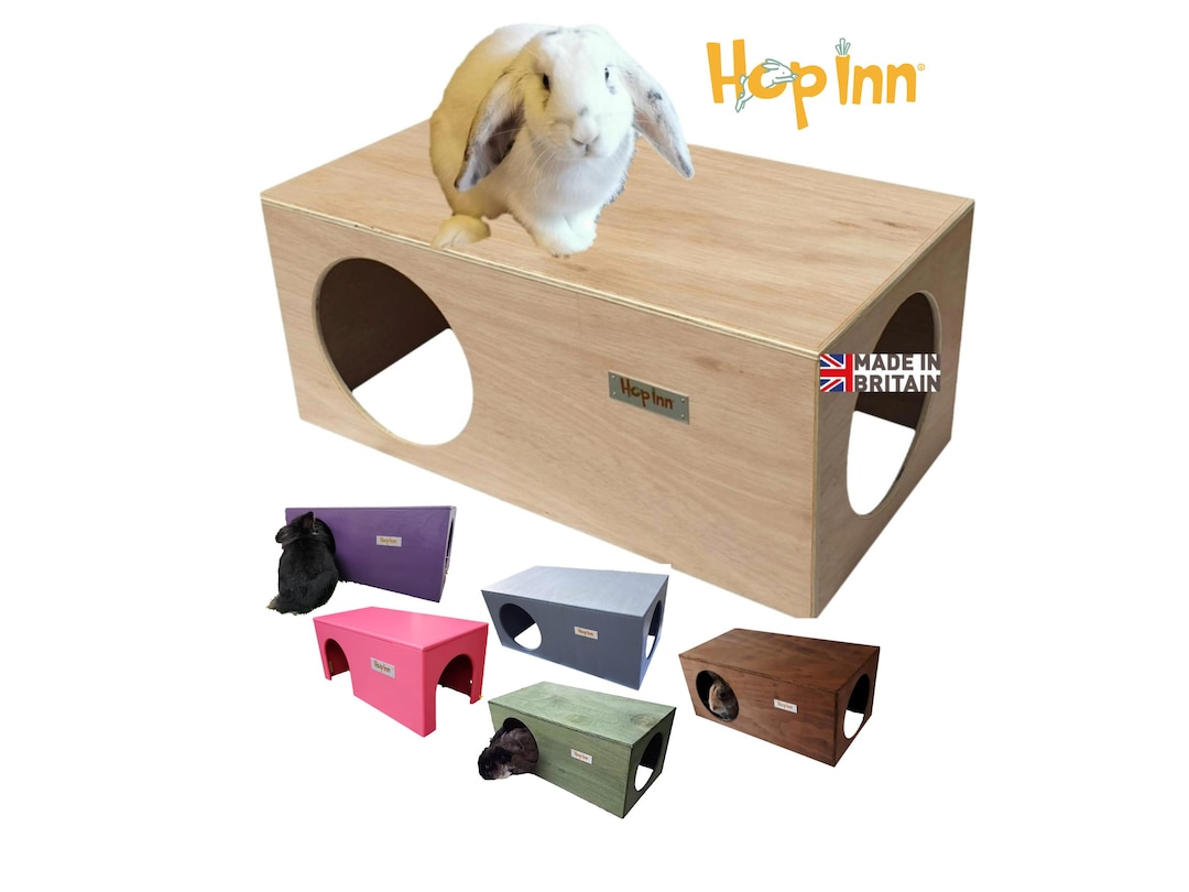 Hop Inn Wooden Rabbit Hideaway House | Outdoor Indoor Pet | Pet ...