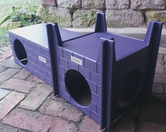 Hop Inn Wooden Rabbit Castle and Hideaway | Large Indoor Outdoor Bunny Shelter READYMADE