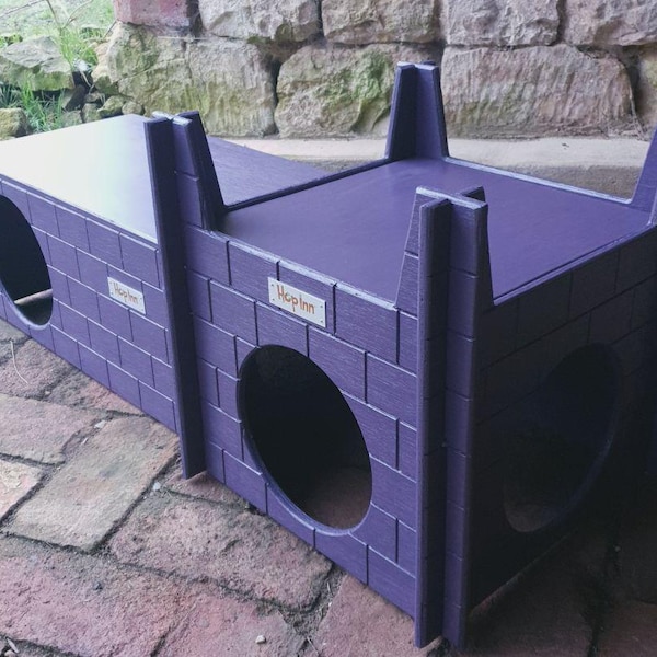 Hop Inn Wooden Rabbit Castle and Hideaway | Large Indoor Outdoor Bunny Shelter READYMADE