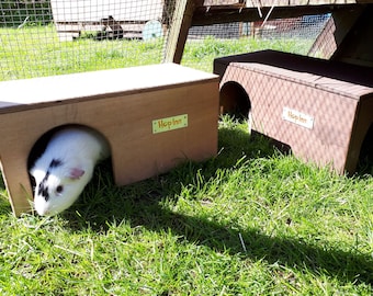 Guinea Pig House Hideout | Wooden, Double Entrance, Wipe Clean, Pet Friendly Paints and Stains, Mould Resistant (Readymade)